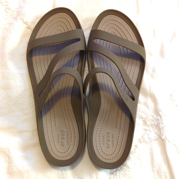 CROCS Shoes Brand New Never Worn Womens Crocs Sandals In Brown